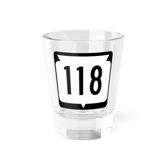 WIS 118 (Wisconsin) (Road Sign) Shot Glass 1.5oz 1.5oz - Go Mug Yourself