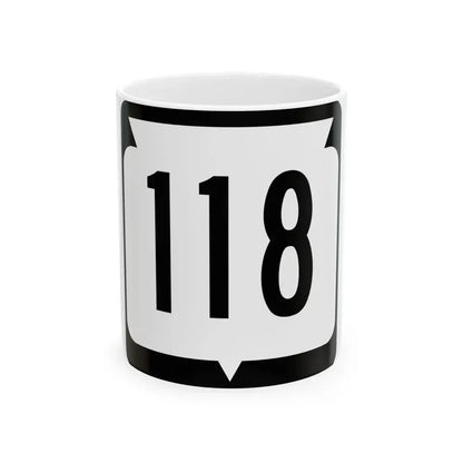 WIS 118 (Wisconsin) (Road Sign) White Coffee Mug 11oz - Go Mug Yourself