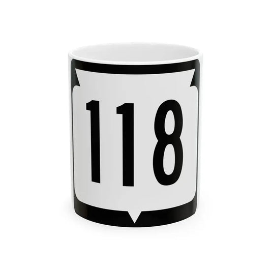 WIS 118 (Wisconsin) (Road Sign) White Coffee Mug 11oz - Go Mug Yourself