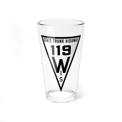 WIS 119 1919 (Wisconsin) (Road Sign) Pint Glss 16oz 16oz - Go Mug Yourself