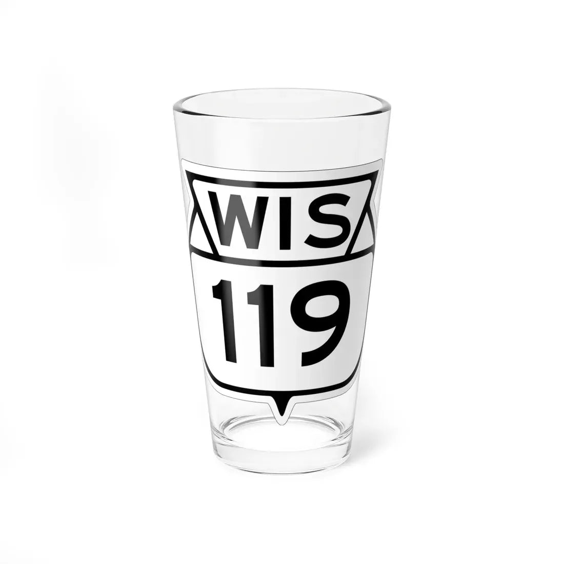 WIS 119 1949 (Wisconsin) (Road Sign) Pint Glass 16oz 16oz - Go Mug Yourself