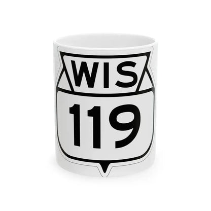 WIS 119 1949 (Wisconsin) (Road Sign) White Coffee Mug 11oz - Go Mug Yourself
