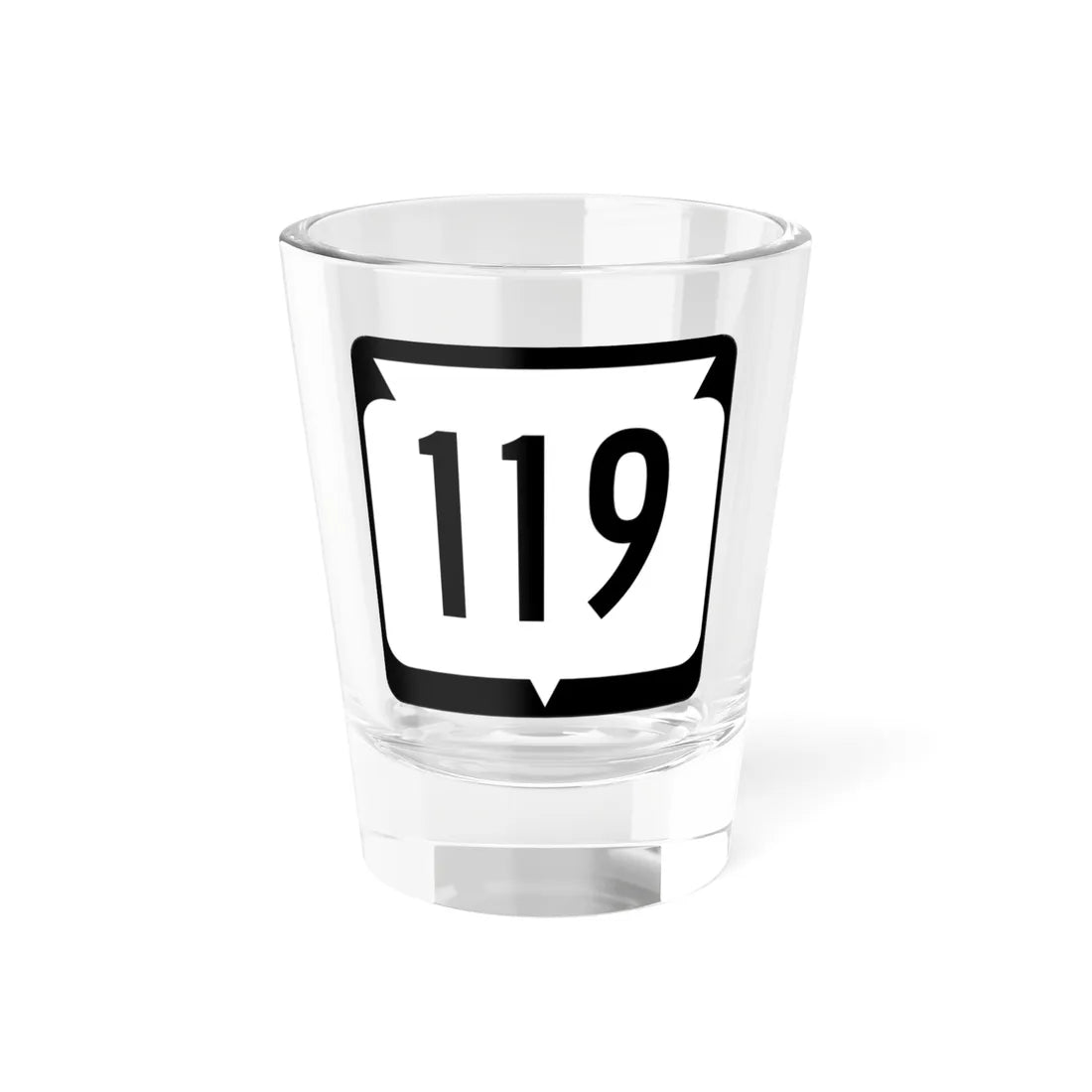 WIS 119 (Wisconsin) (Road Sign) Shot Glass 1.5oz 1.5oz - Go Mug Yourself