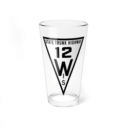 WIS 12 1919 (Wisconsin) (Road Sign) Pint Glss 16oz 16oz - Go Mug Yourself