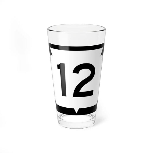 WIS 12 (Wisconsin) (Road Sign) Pint Glss 16oz 16oz - Go Mug Yourself