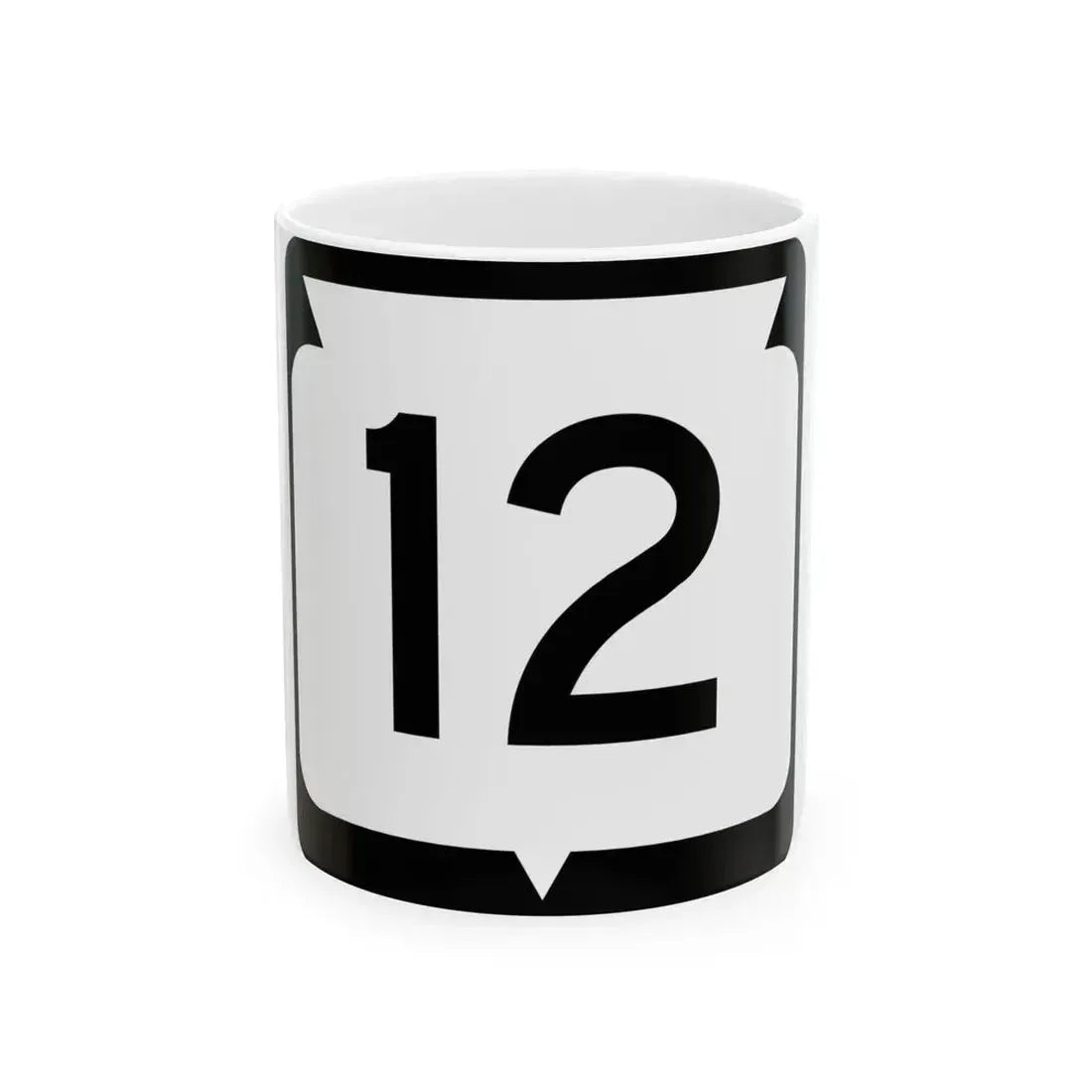 WIS 12 (Wisconsin) (Road Sign) White Coffee Mug 11oz - Go Mug Yourself
