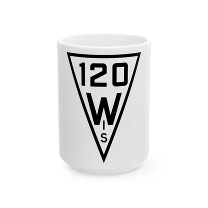 WIS 120 1927 (Wisconsin) (Road Sign) White Coffee Mug 15oz - Go Mug Yourself