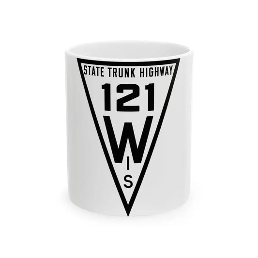 WIS 121 1919 (Wisconsin) (Road Sign) White Coffee Mug 11oz - Go Mug Yourself