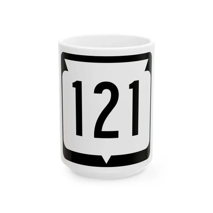 WIS 121 (Wisconsin) (Road Sign) White Coffee Mug 15oz - Go Mug Yourself