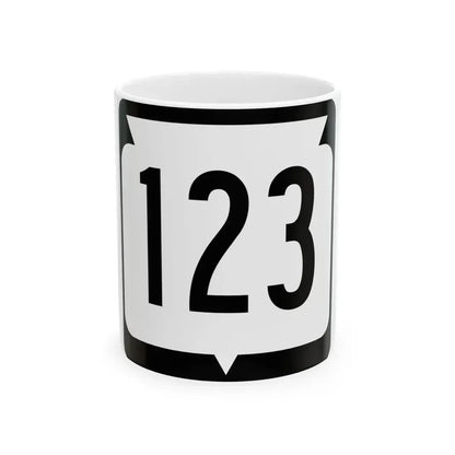 WIS 123 (Wisconsin) (Road Sign) White Coffee Mug 11oz - Go Mug Yourself