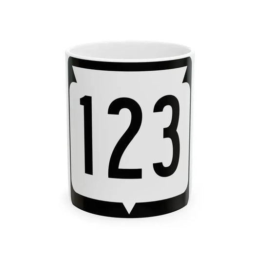 WIS 123 (Wisconsin) (Road Sign) White Coffee Mug 11oz - Go Mug Yourself