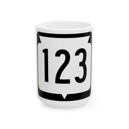 WIS 123 (Wisconsin) (Road Sign) White Coffee Mug 15oz - Go Mug Yourself