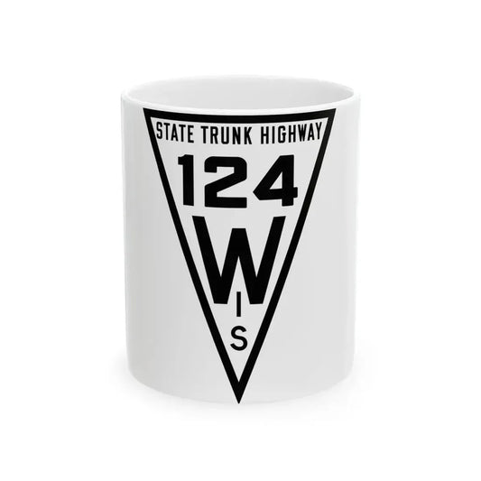 WIS 124 1919 (Wisconsin) (Road Sign) White Coffee Mug 11oz - Go Mug Yourself