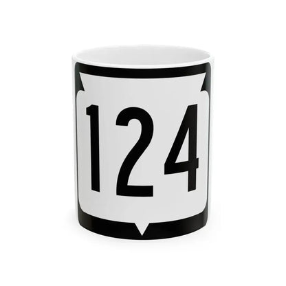 WIS 124 (Wisconsin) (Road Sign) White Coffee Mug 11oz - Go Mug Yourself