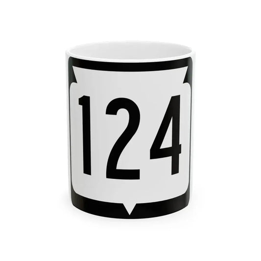 WIS 124 (Wisconsin) (Road Sign) White Coffee Mug 11oz - Go Mug Yourself