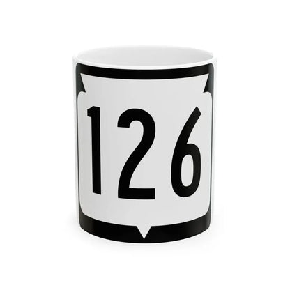 WIS 126 (Wisconsin) (Road Sign) White Coffee Mug 11oz - Go Mug Yourself