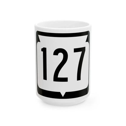 WIS 127 (Wisconsin) (Road Sign) White Coffee Mug 15oz - Go Mug Yourself