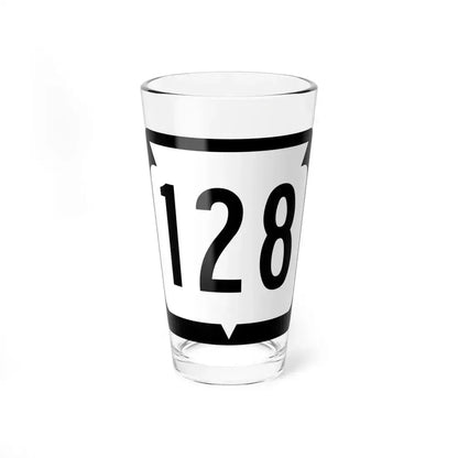 WIS 128 (Wisconsin) (Road Sign) Pint Glass 16oz 16oz - Go Mug Yourself