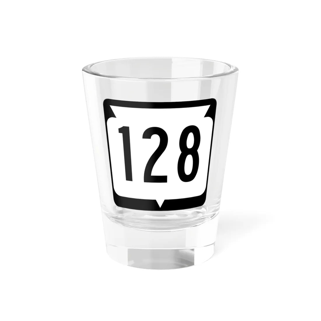 WIS 128 (Wisconsin) (Road Sign) Shot Glass 1.5oz 1.5oz - Go Mug Yourself