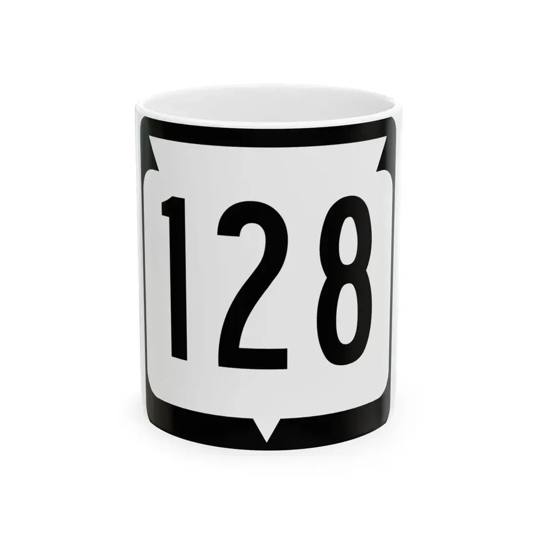 WIS 128 (Wisconsin) (Road Sign) White Coffee Mug 11oz - Go Mug Yourself