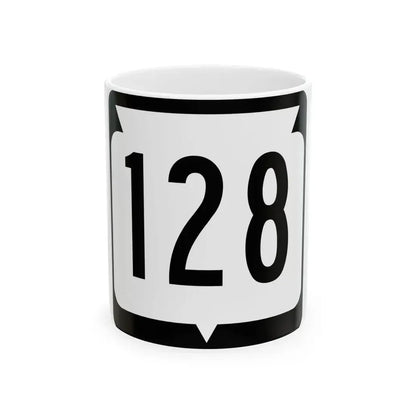WIS 128 (Wisconsin) (Road Sign) White Coffee Mug 11oz - Go Mug Yourself