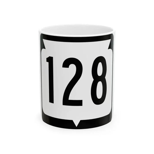 WIS 128 (Wisconsin) (Road Sign) White Coffee Mug 11oz - Go Mug Yourself