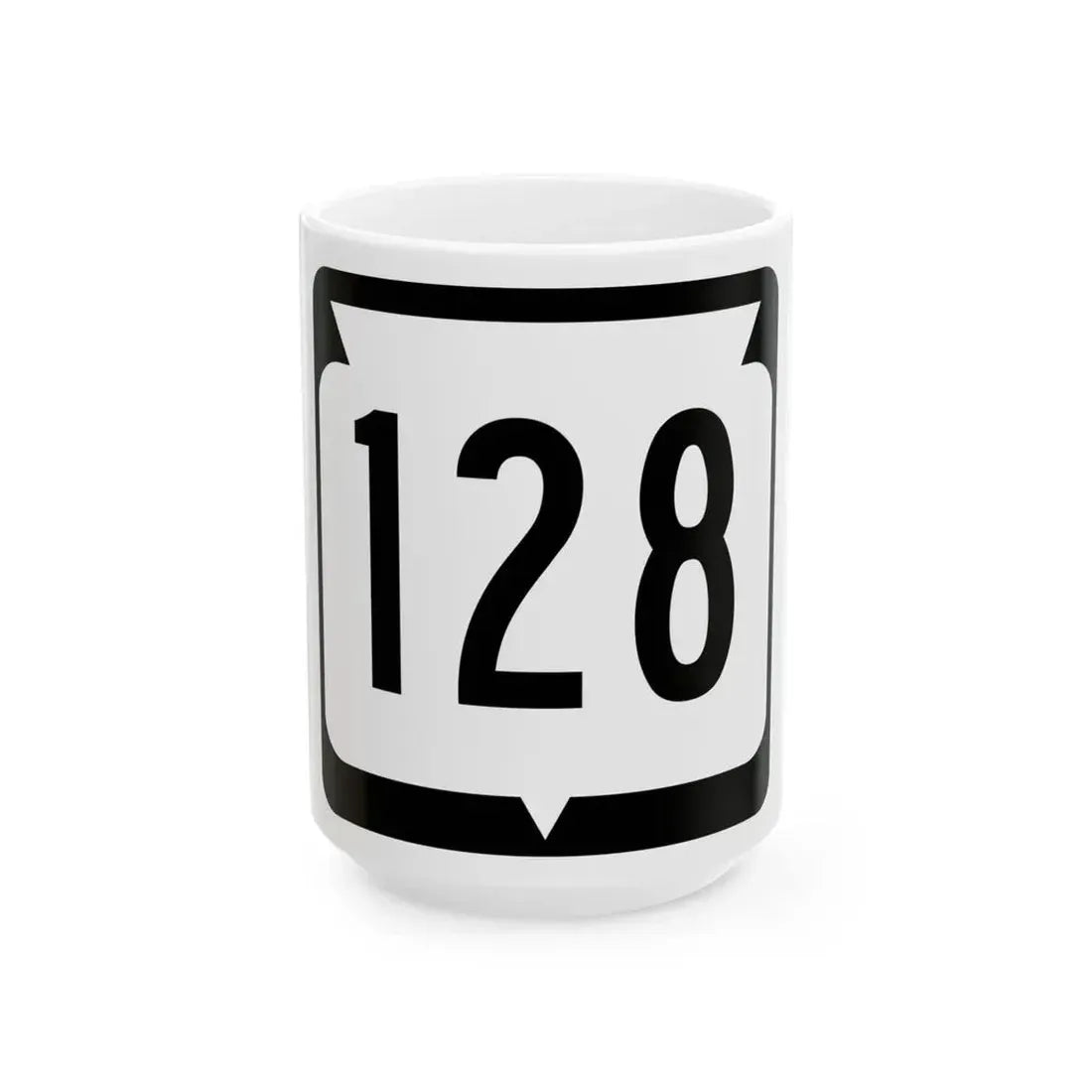 WIS 128 (Wisconsin) (Road Sign) White Coffee Mug 15oz - Go Mug Yourself