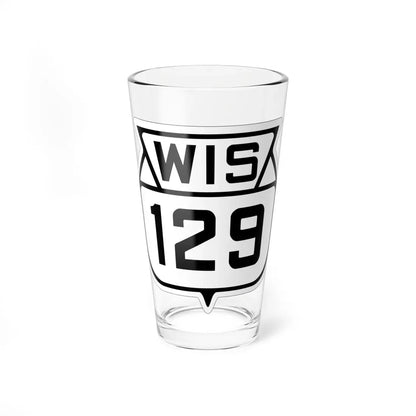 WIS 129 1938 (Wisconsin) (Road Sign) Pint Glass 16oz 16oz - Go Mug Yourself