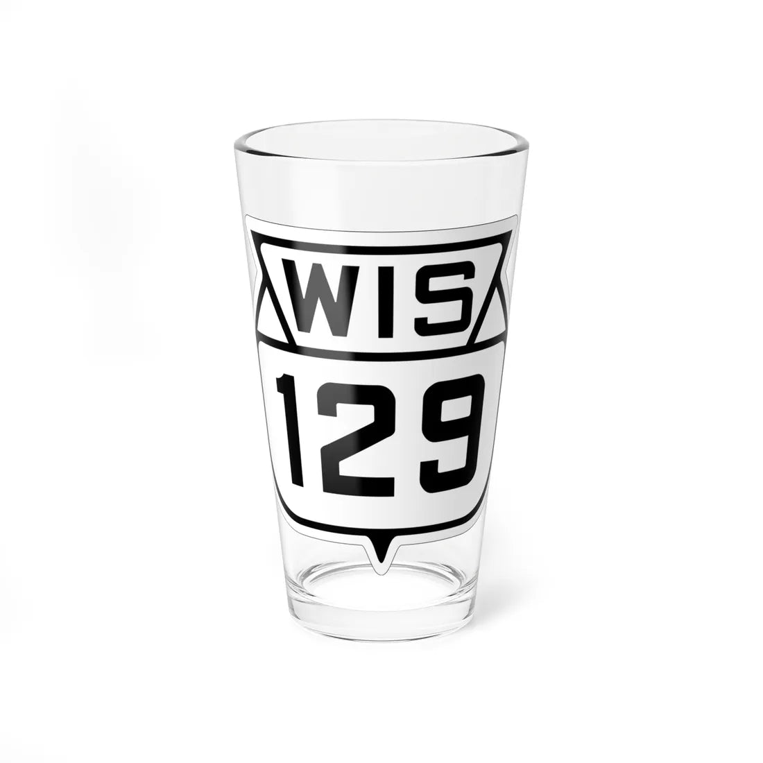 WIS 129 1938 (Wisconsin) (Road Sign) Pint Glss 16oz 16oz - Go Mug Yourself