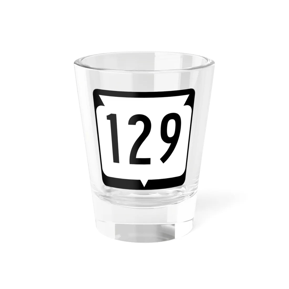 WIS 129 (Wisconsin) (Road Sign) Shot Glass 1.5oz 1.5oz - Go Mug Yourself