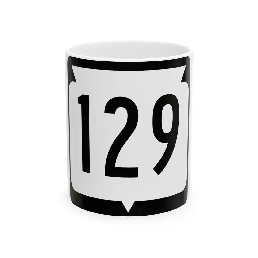 WIS 129 (Wisconsin) (Road Sign) White Coffee Mug 11oz - Go Mug Yourself