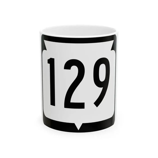 WIS 129 (Wisconsin) (Road Sign) White Coffee Mug 11oz - Go Mug Yourself