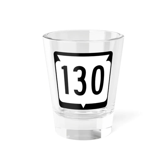 WIS 130 (Wisconsin) (Road Sign) Shot Glass 1.5oz 1.5oz - Go Mug Yourself