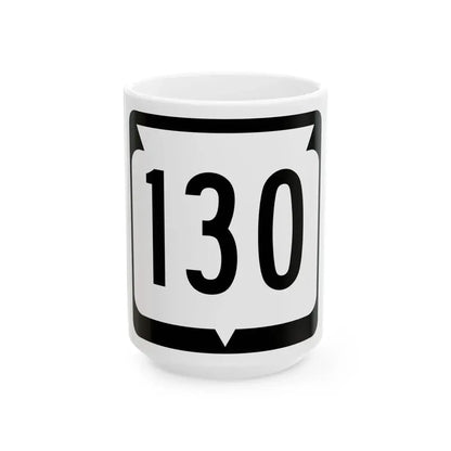 WIS 130 (Wisconsin) (Road Sign) White Coffee Mug 15oz - Go Mug Yourself