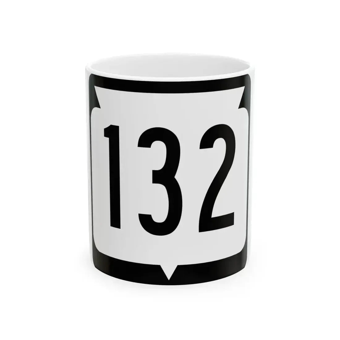 WIS 132 (Wisconsin) (Road Sign) White Coffee Mug 11oz - Go Mug Yourself