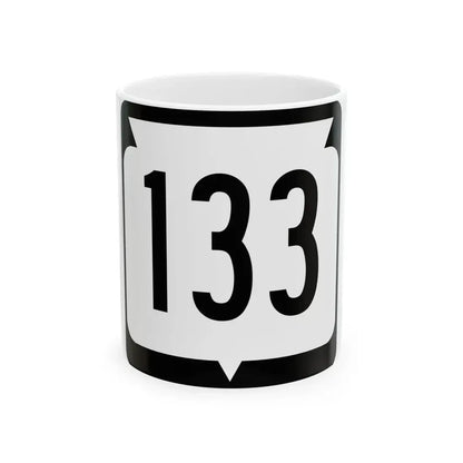 WIS 133 (Wisconsin) (Road Sign) White Coffee Mug 11oz - Go Mug Yourself