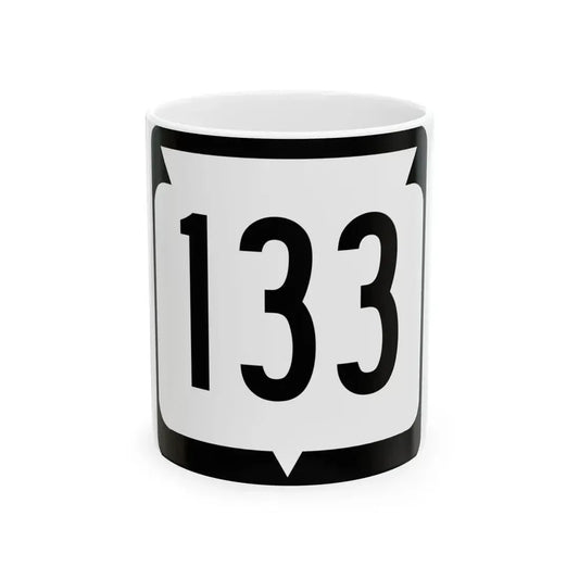 WIS 133 (Wisconsin) (Road Sign) White Coffee Mug 11oz - Go Mug Yourself