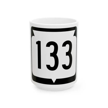 WIS 133 (Wisconsin) (Road Sign) White Coffee Mug 15oz - Go Mug Yourself