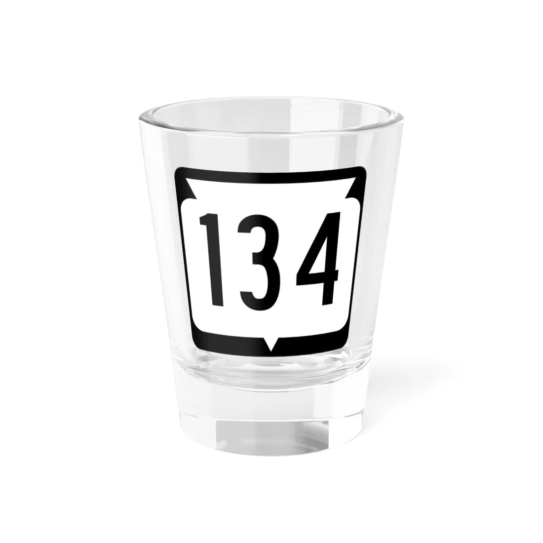 WIS 134 (Wisconsin) (Road Sign) Shot Glass 1.5oz 1.5oz - Go Mug Yourself