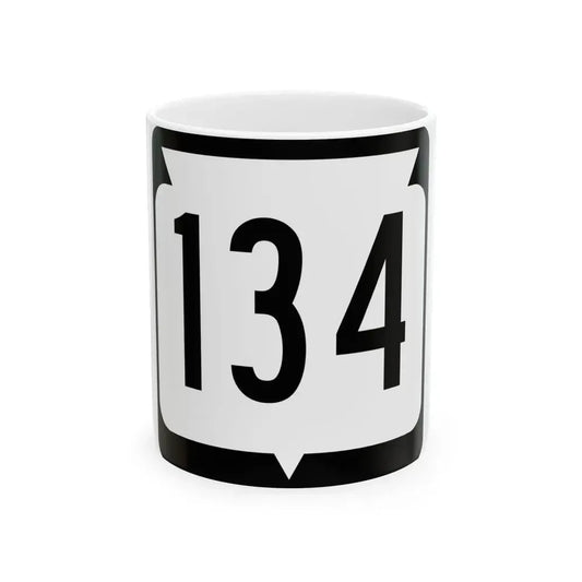 WIS 134 (Wisconsin) (Road Sign) White Coffee Mug 11oz - Go Mug Yourself