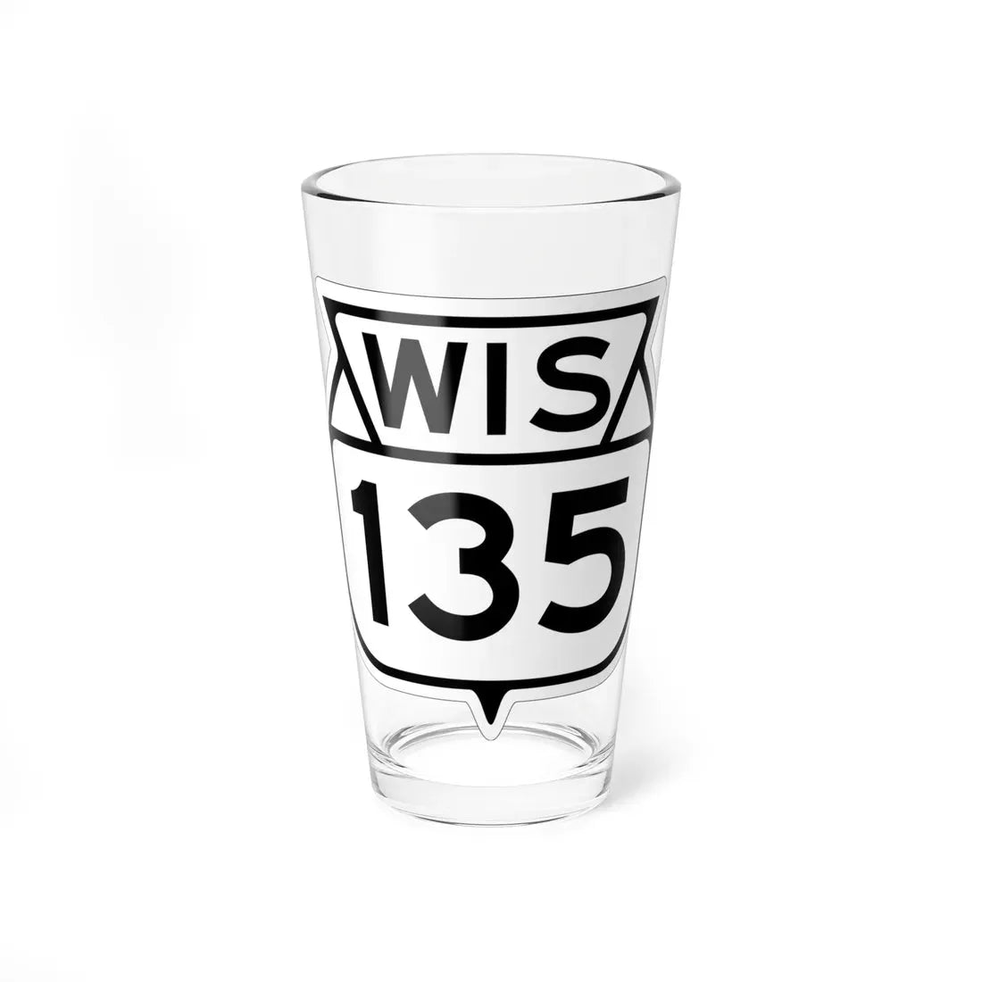 WIS 135 1949 (Wisconsin) (Road Sign) Pint Glass 16oz 16oz - Go Mug Yourself