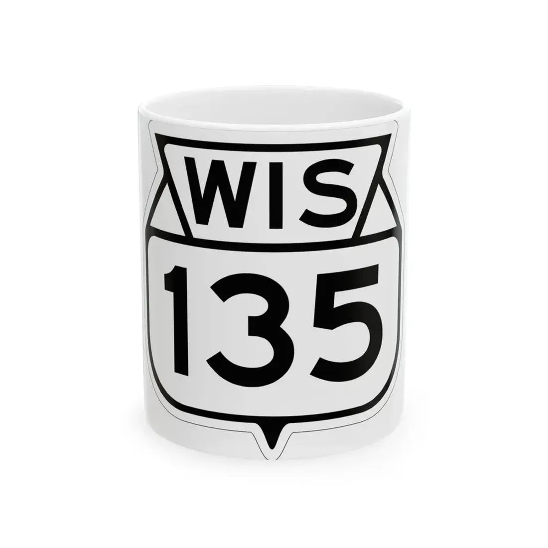 WIS 135 1949 (Wisconsin) (Road Sign) White Coffee Mug 11oz - Go Mug Yourself