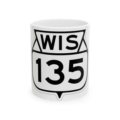 WIS 135 1949 (Wisconsin) (Road Sign) White Coffee Mug 11oz - Go Mug Yourself
