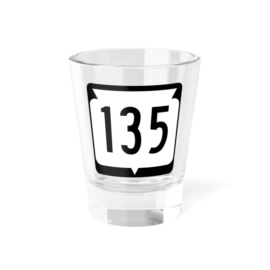 WIS 135 (Wisconsin) (Road Sign) Shot Glass 1.5oz 1.5oz - Go Mug Yourself