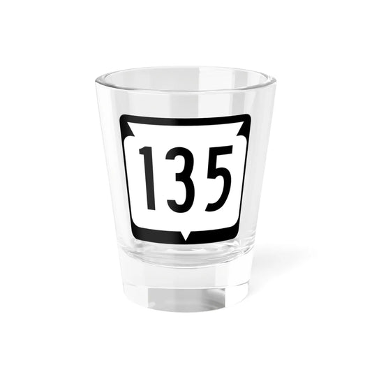 WIS 135 (Wisconsin) (Road Sign) Shot Glass 1.5oz 1.5oz - Go Mug Yourself