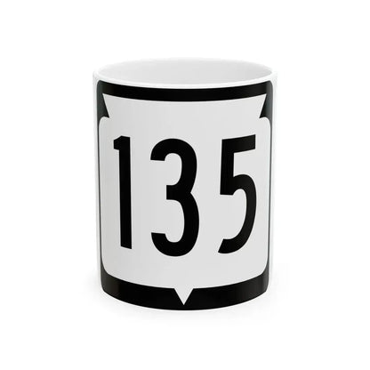 WIS 135 (Wisconsin) (Road Sign) White Coffee Mug 11oz - Go Mug Yourself