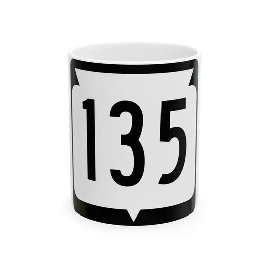 WIS 135 (Wisconsin) (Road Sign) White Coffee Mug 11oz - Go Mug Yourself