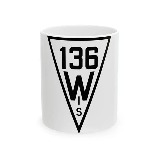 WIS 136 1927 (Wisconsin) (Road Sign) White Coffee Mug 11oz - Go Mug Yourself