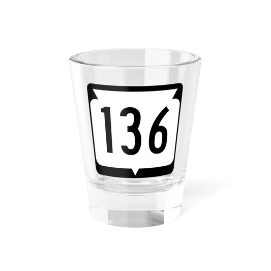 WIS 136 (Wisconsin) (Road Sign) Shot Glass 1.5oz 1.5oz - Go Mug Yourself