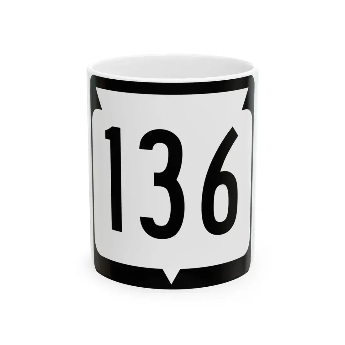 WIS 136 (Wisconsin) (Road Sign) White Coffee Mug 11oz - Go Mug Yourself